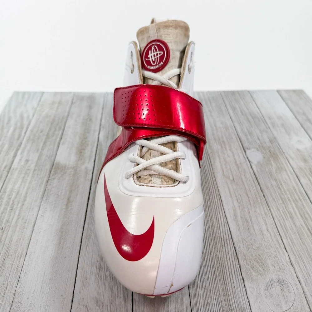 Nike Huarache 3 Lacrosse Cleats - White‎ Red - Style 469730-160 - Men's Size 13